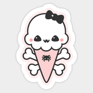 Creepy Cute Ice Cream Cone Sticker